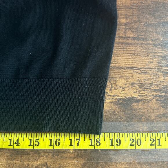 BCBG Max Azria 100 Merino Wool Sweater Blouse Large Black Party Quiet Luxury EUC - Picture 6 of 9